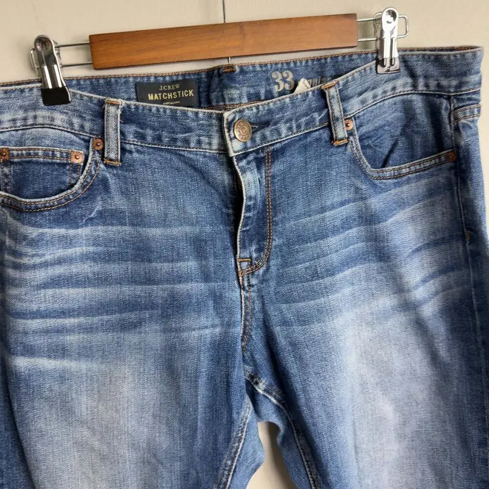 J.Crew Matchstick Jeans Size 33 Blue Denim Cotton Spandex Regular Men’s